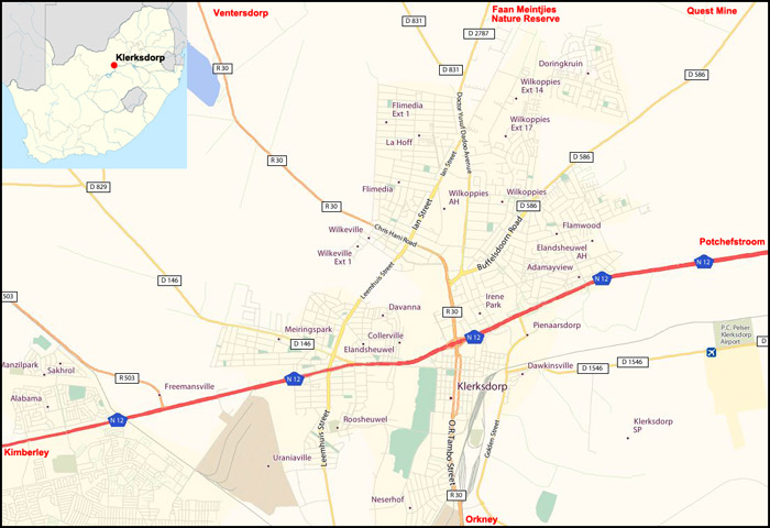 Klerksdorp map