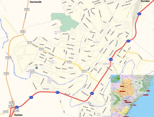 Ladysmith map