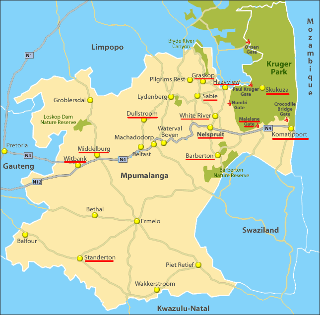 Mpumalanga map