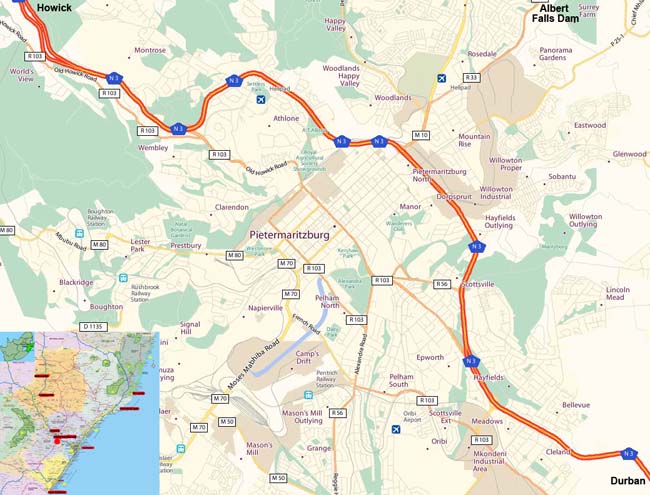Pietermaritzburg map