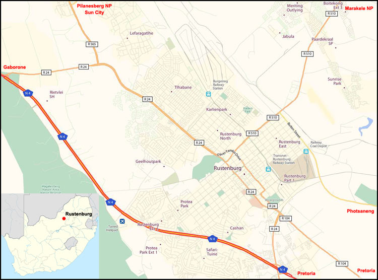 Rustenburg map