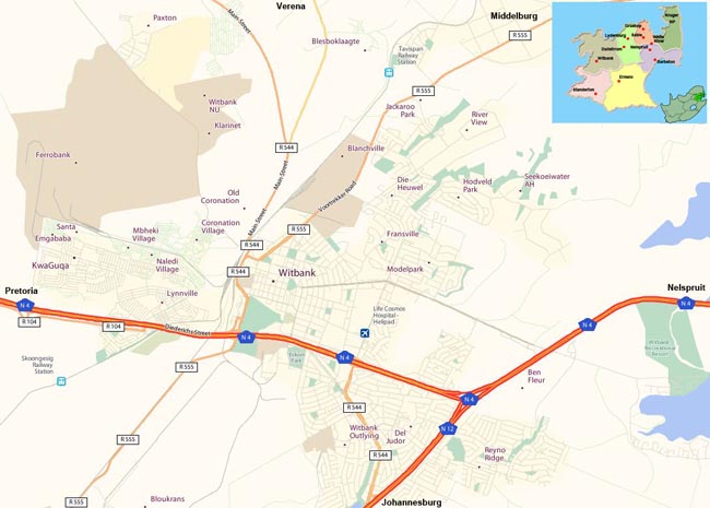 Witbank map